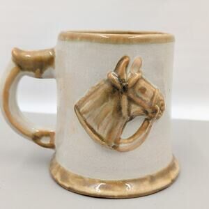 Horse Head Art Pottery Coffee Cup John B Taylor Stoneware Mug 3D